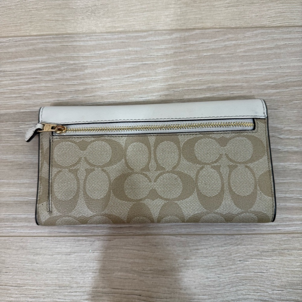 Coach Signature Canvas Slim Trifold Wallet - Picture 5 of 8